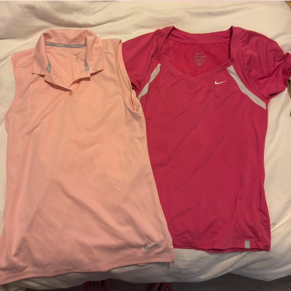 Nike Pink and Fuchsia Sports Tops